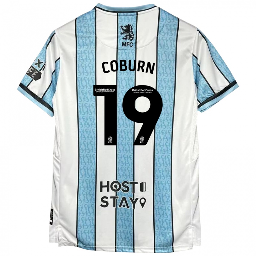 Niño Camiseta Josh Coburn #19 Blanco Azul 2ª Equipación 2024/25 La Camisa Perú