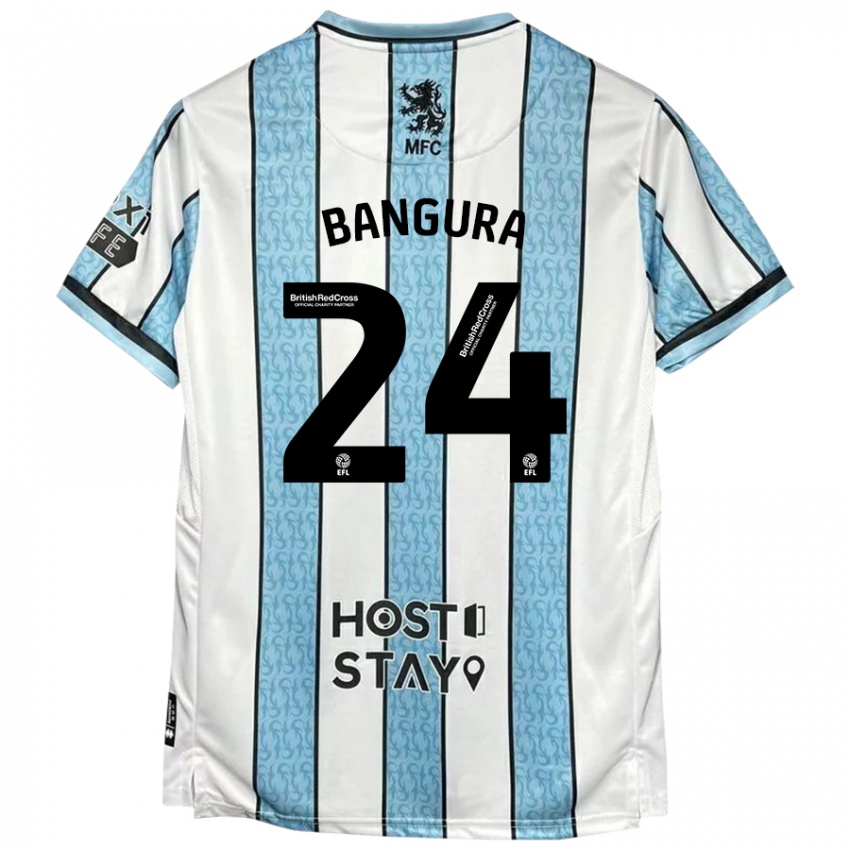 Niño Camiseta Alex Bangura #24 Blanco Azul 2ª Equipación 2024/25 La Camisa Perú