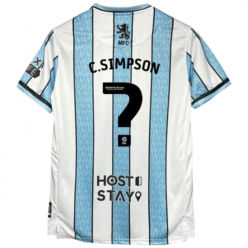 Niño Camiseta Cameron Simpson #0 Blanco Azul 2ª Equipación 2024/25 La Camisa Perú