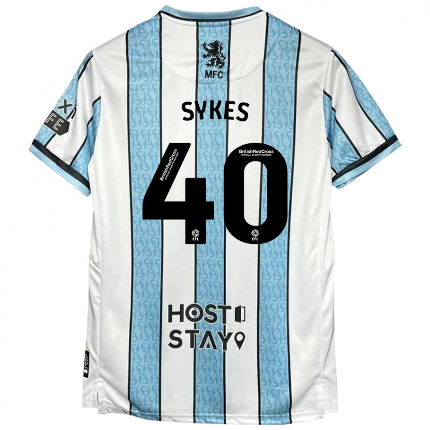 Niño Camiseta Cain Sykes #40 Blanco Azul 2ª Equipación 2024/25 La Camisa Perú