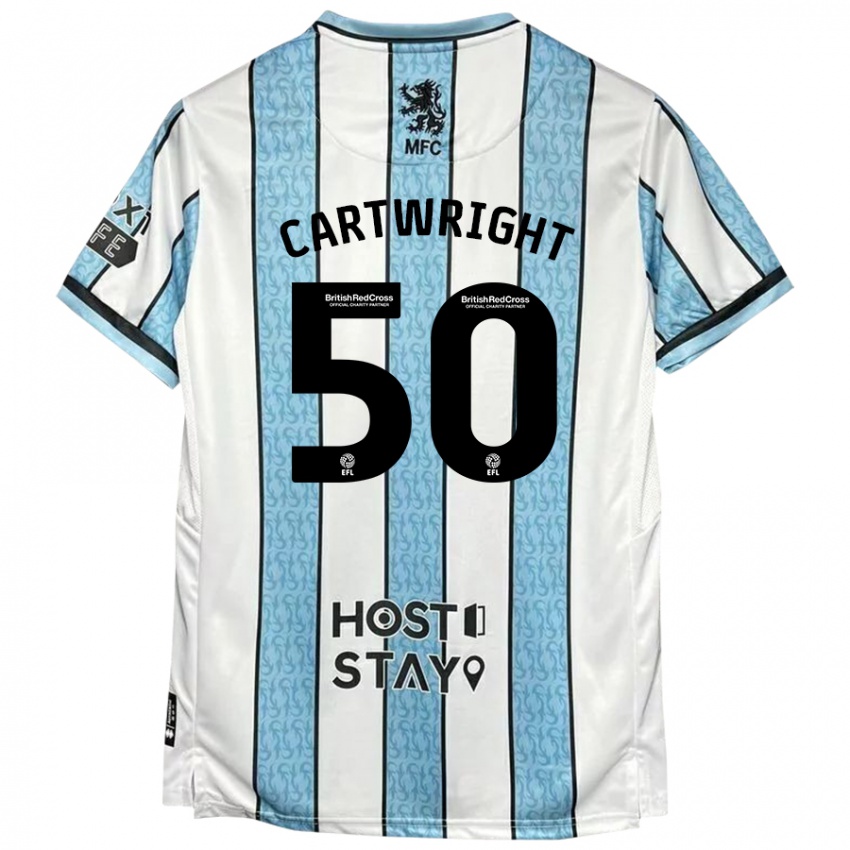 Niño Camiseta Fin Cartwright #50 Blanco Azul 2ª Equipación 2024/25 La Camisa Perú