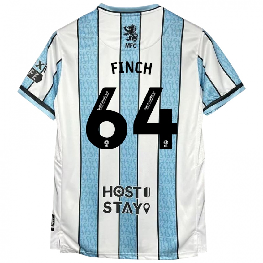 Niño Camiseta Sonny Finch #64 Blanco Azul 2ª Equipación 2024/25 La Camisa Perú