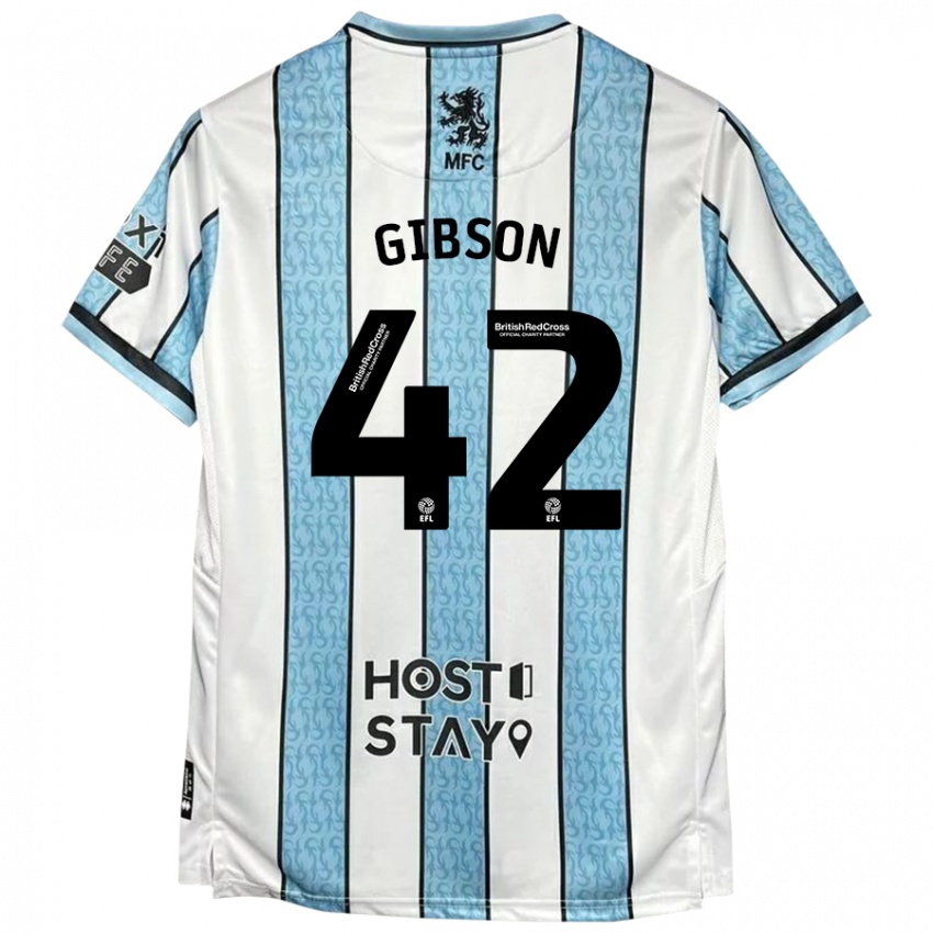 Niño Camiseta Joseph Gibson #42 Blanco Azul 2ª Equipación 2024/25 La Camisa Perú