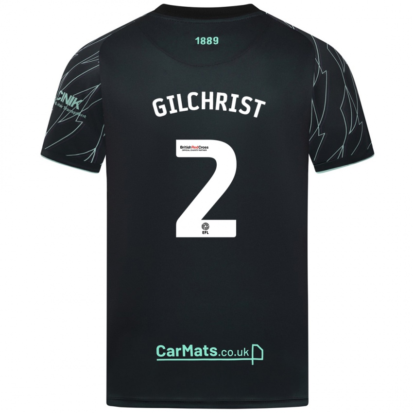 Niño Camiseta Alfie Gilchrist #2 Negro Verde 2ª Equipación 2024/25 La Camisa Perú