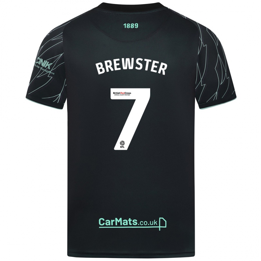 Niño Camiseta Rhian Brewster #7 Negro Verde 2ª Equipación 2024/25 La Camisa Perú