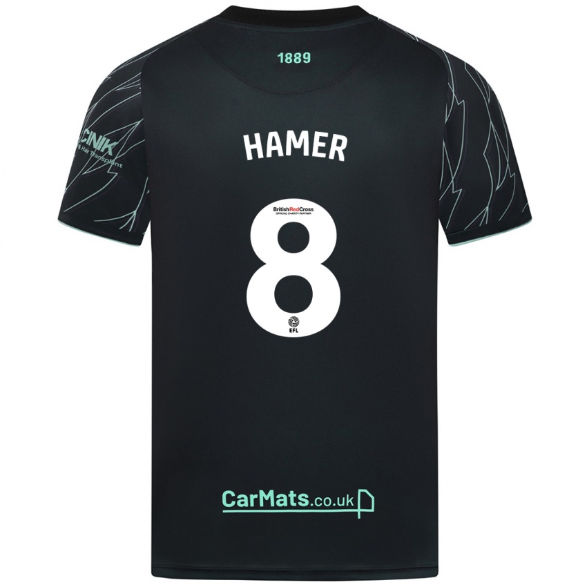 Niño Camiseta Gustavo Hamer #8 Negro Verde 2ª Equipación 2024/25 La Camisa Perú