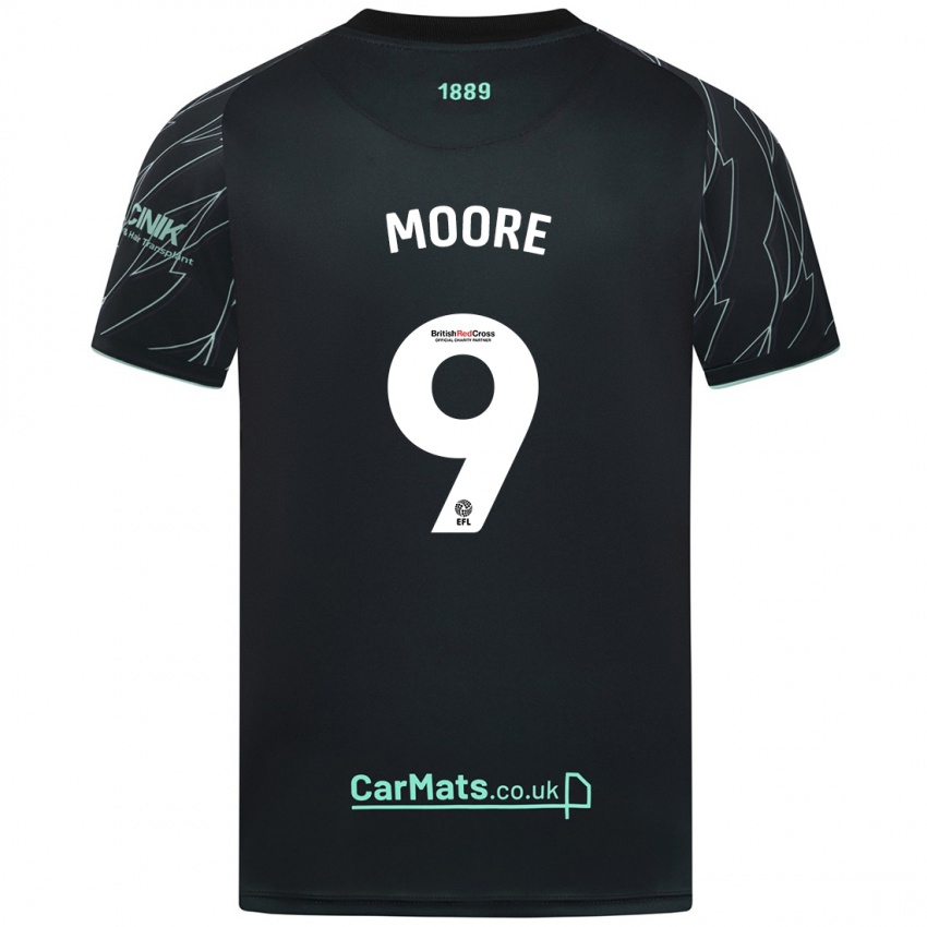 Niño Camiseta Kieffer Moore #9 Negro Verde 2ª Equipación 2024/25 La Camisa Perú