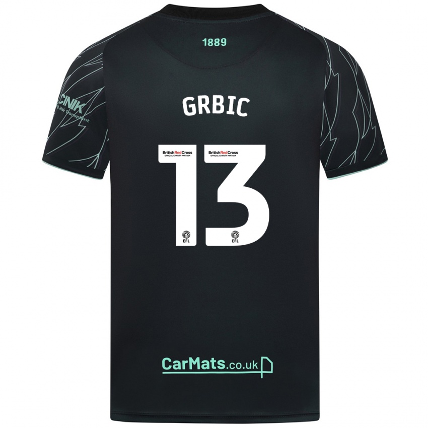 Niño Camiseta Ivo Grbic #13 Negro Verde 2ª Equipación 2024/25 La Camisa Perú