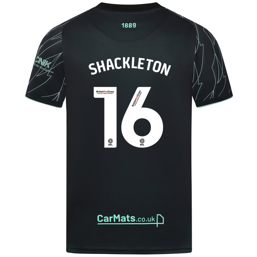 Niño Camiseta Jamie Shackleton #16 Negro Verde 2ª Equipación 2024/25 La Camisa Perú