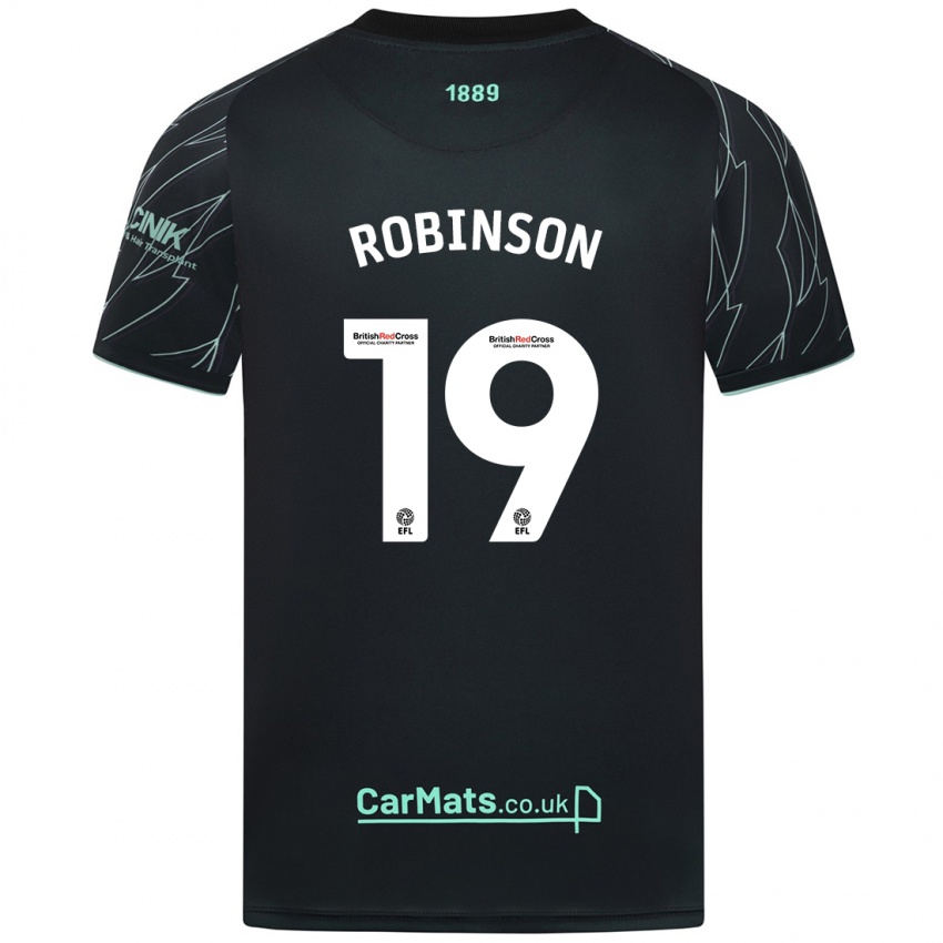 Niño Camiseta Jack Robinson #19 Negro Verde 2ª Equipación 2024/25 La Camisa Perú