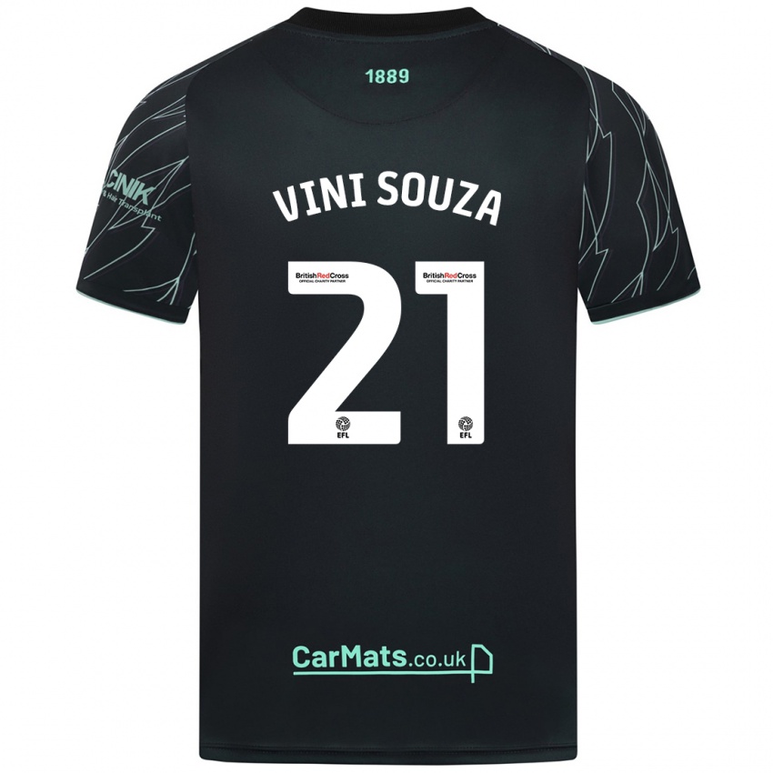 Niño Camiseta Vini Souza #21 Negro Verde 2ª Equipación 2024/25 La Camisa Perú