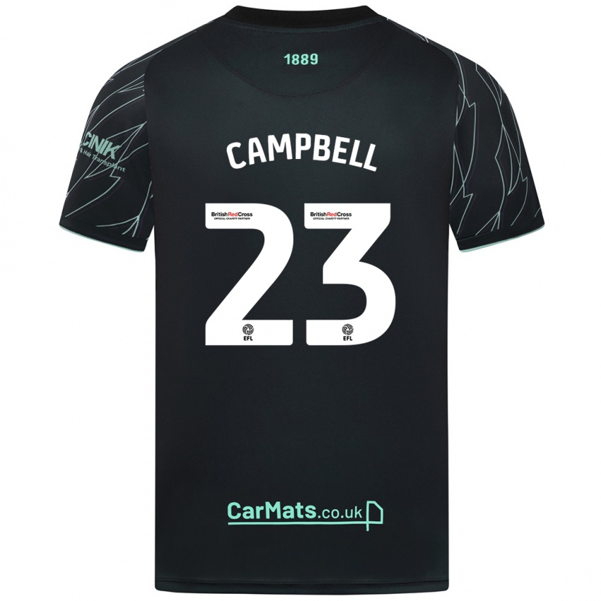 Niño Camiseta Tyrese Campbell #23 Negro Verde 2ª Equipación 2024/25 La Camisa Perú