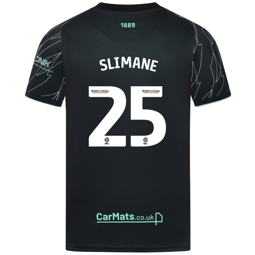 Niño Camiseta Anis Slimane #25 Negro Verde 2ª Equipación 2024/25 La Camisa Perú