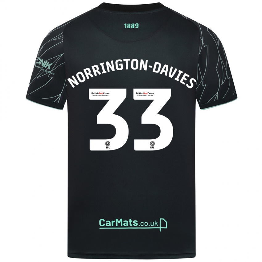 Niño Camiseta Rhys Norrington-Davies #33 Negro Verde 2ª Equipación 2024/25 La Camisa Perú