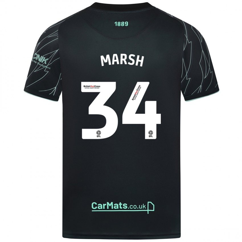 Niño Camiseta Louie Marsh #34 Negro Verde 2ª Equipación 2024/25 La Camisa Perú