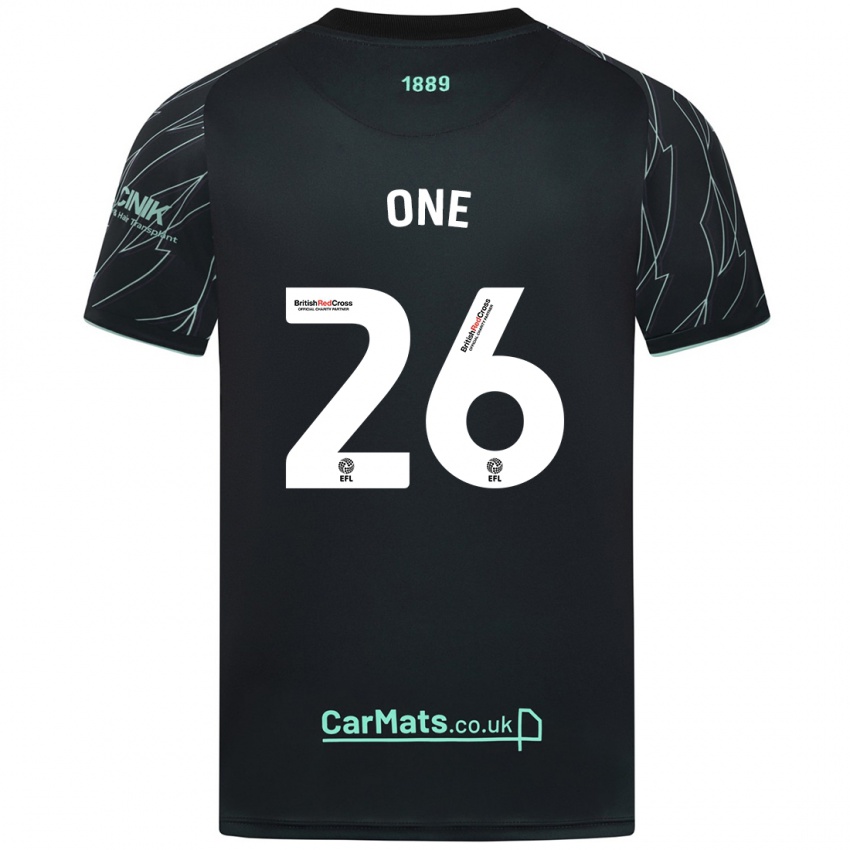 Niño Camiseta Ryan Oné #26 Negro Verde 2ª Equipación 2024/25 La Camisa Perú