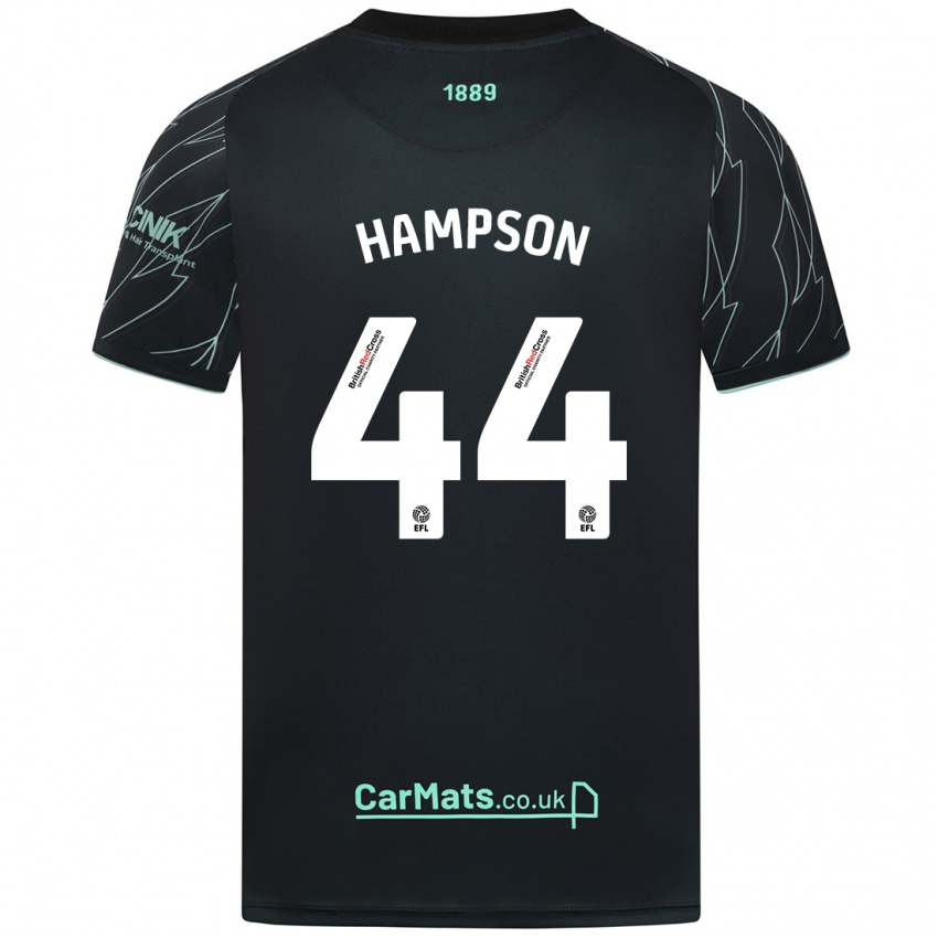 Niño Camiseta Owen Hampson #44 Negro Verde 2ª Equipación 2024/25 La Camisa Perú