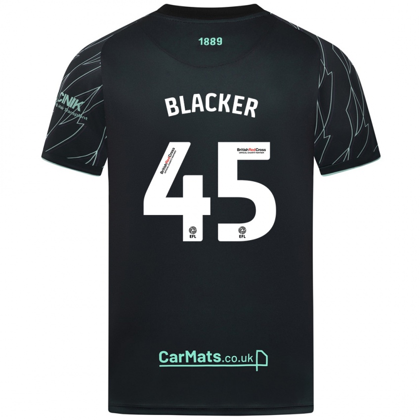 Niño Camiseta Billy Blacker #45 Negro Verde 2ª Equipación 2024/25 La Camisa Perú