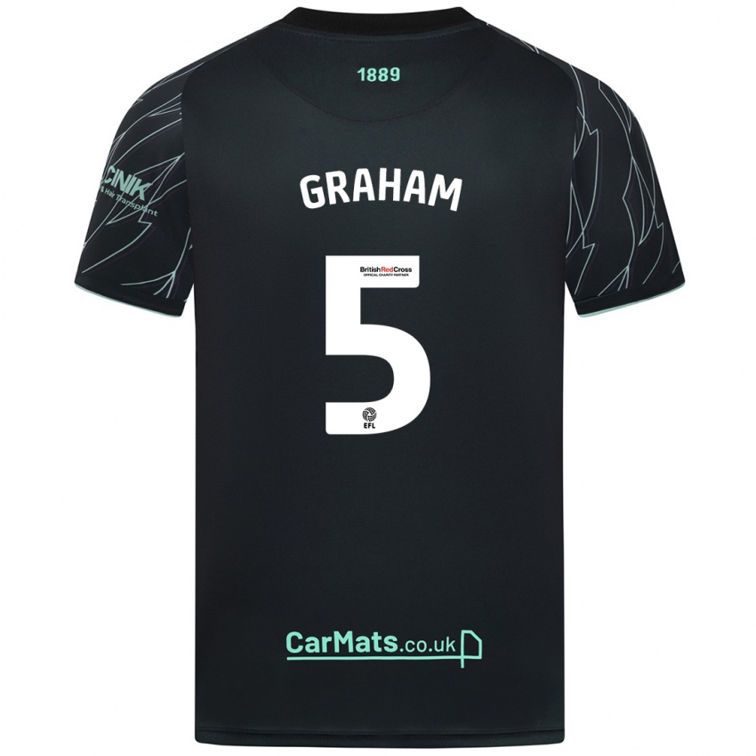 Niño Camiseta Molly Graham #5 Negro Verde 2ª Equipación 2024/25 La Camisa Perú