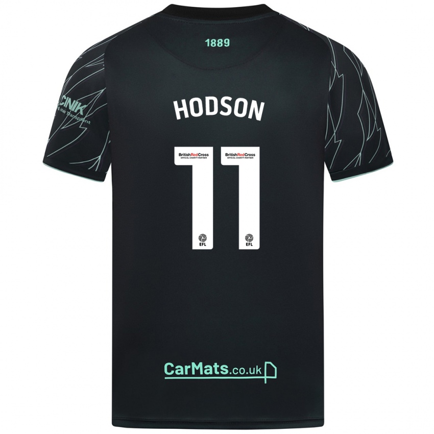 Niño Camiseta Ashley Hodson #11 Negro Verde 2ª Equipación 2024/25 La Camisa Perú