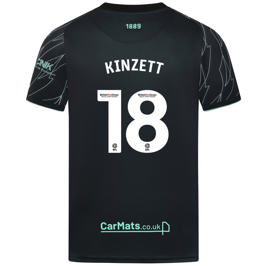 Niño Camiseta Ella Kinzett #18 Negro Verde 2ª Equipación 2024/25 La Camisa Perú