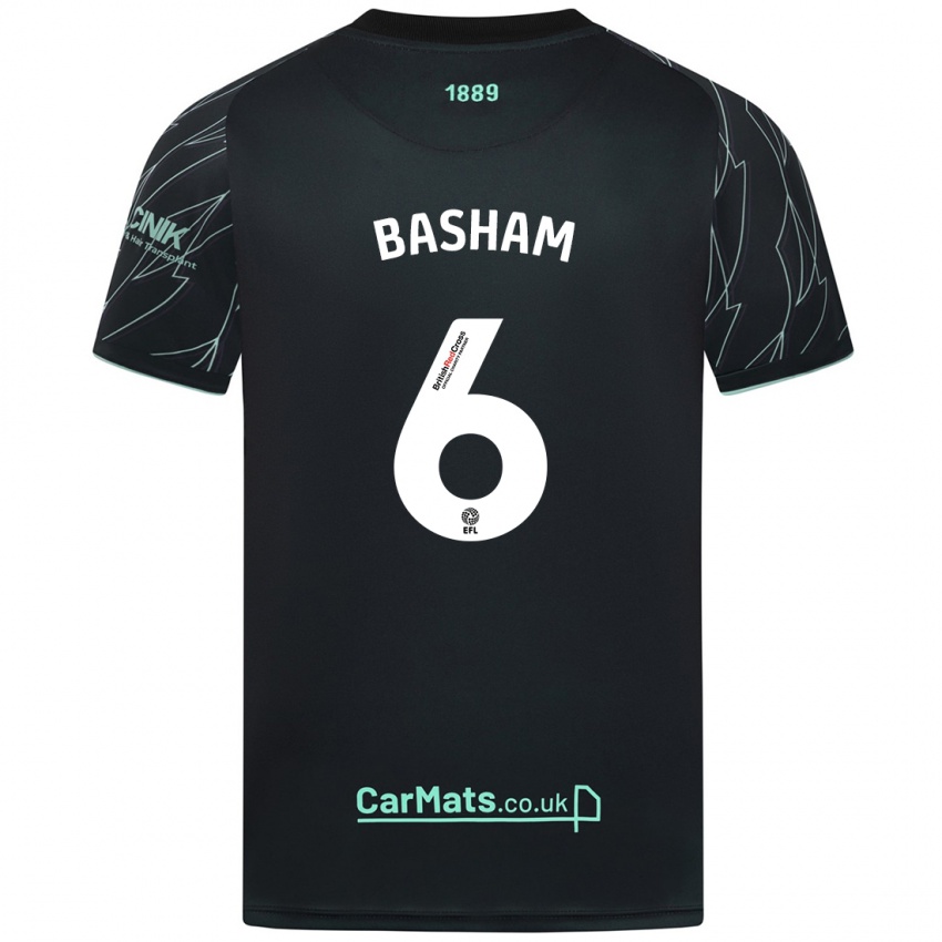 Niño Camiseta Chris Basham #6 Negro Verde 2ª Equipación 2024/25 La Camisa Perú