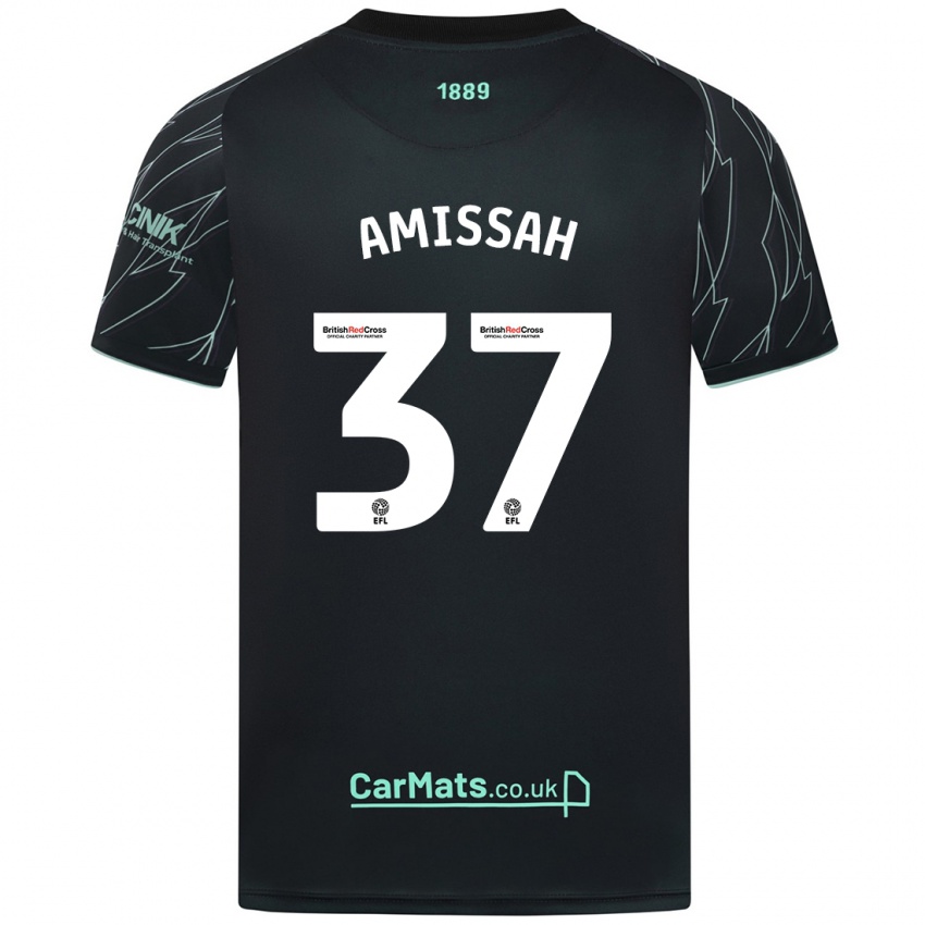 Niño Camiseta Jordan Amissah #37 Negro Verde 2ª Equipación 2024/25 La Camisa Perú