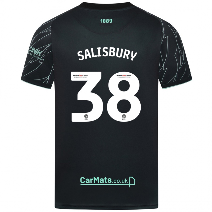 Niño Camiseta Chloe Salisbury #38 Negro Verde 2ª Equipación 2024/25 La Camisa Perú