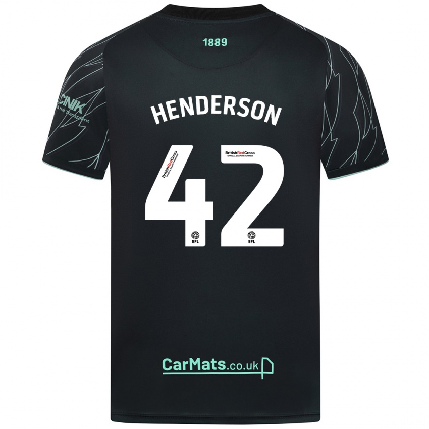 Niño Camiseta Peyton Henderson #42 Negro Verde 2ª Equipación 2024/25 La Camisa Perú