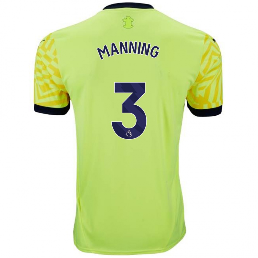 Niño Camiseta Ryan Manning #3 Amarillo 2ª Equipación 2024/25 La Camisa Perú