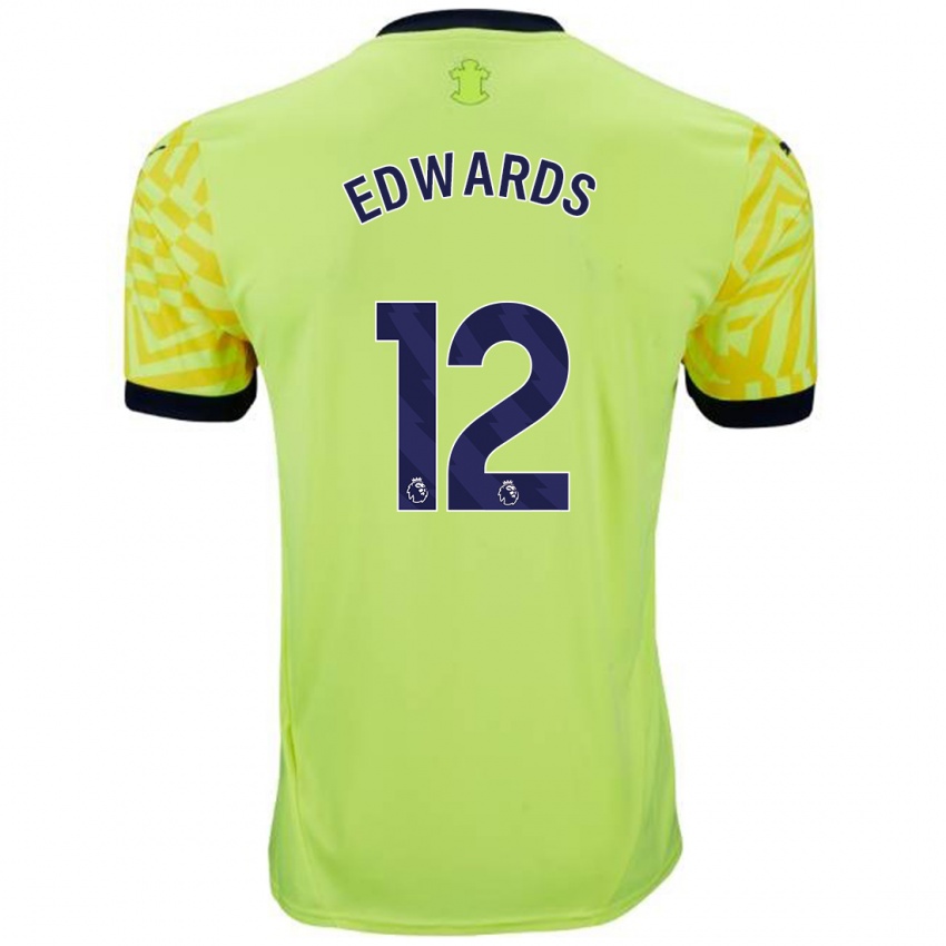 Niño Camiseta Ronnie Edwards #12 Amarillo 2ª Equipación 2024/25 La Camisa Perú