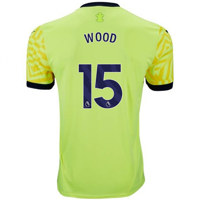 Niño Camiseta Nathan Wood #15 Amarillo 2ª Equipación 2024/25 La Camisa Perú