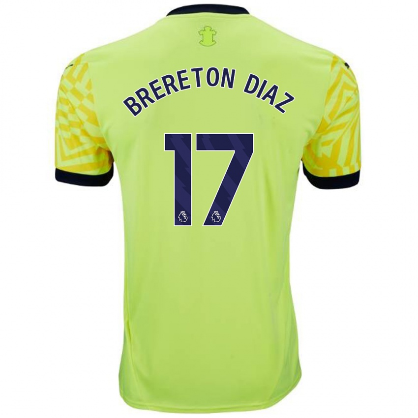 Niño Camiseta Ben Brereton Díaz #17 Amarillo 2ª Equipación 2024/25 La Camisa Perú