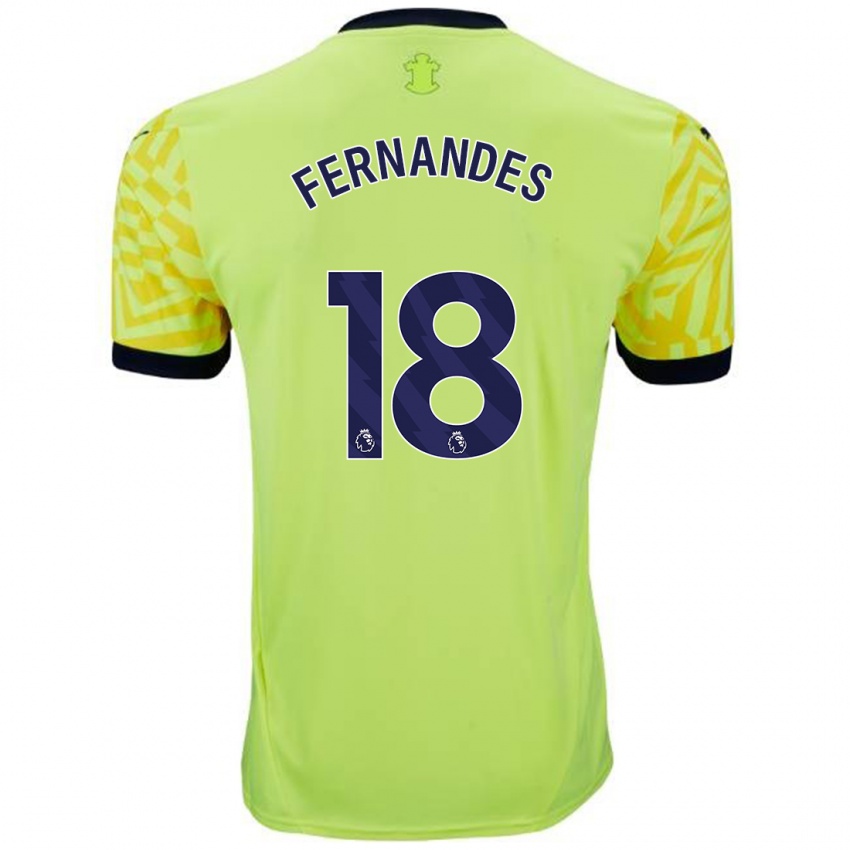 Niño Camiseta Mateus Fernandes #18 Amarillo 2ª Equipación 2024/25 La Camisa Perú