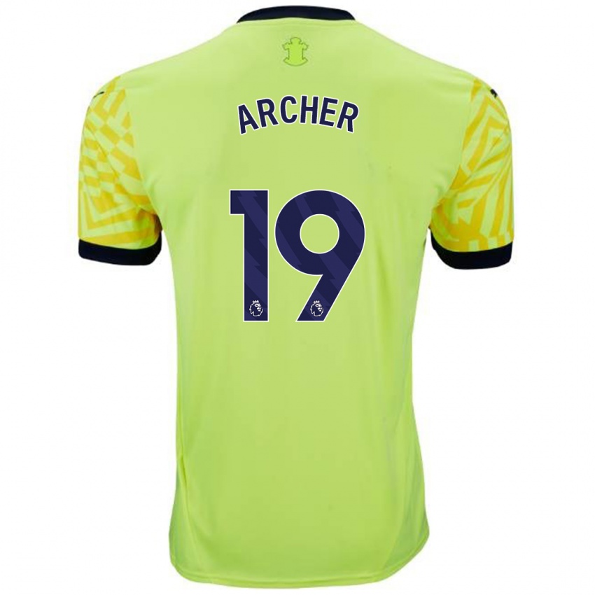 Niño Camiseta Cameron Archer #19 Amarillo 2ª Equipación 2024/25 La Camisa Perú