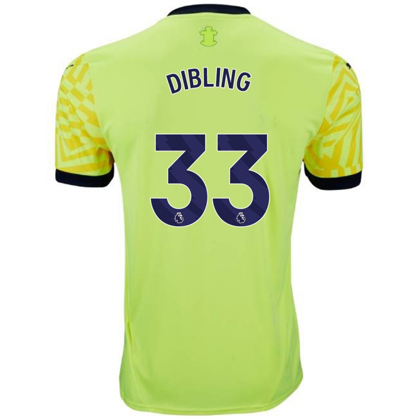 Niño Camiseta Tyler Dibling #33 Amarillo 2ª Equipación 2024/25 La Camisa Perú