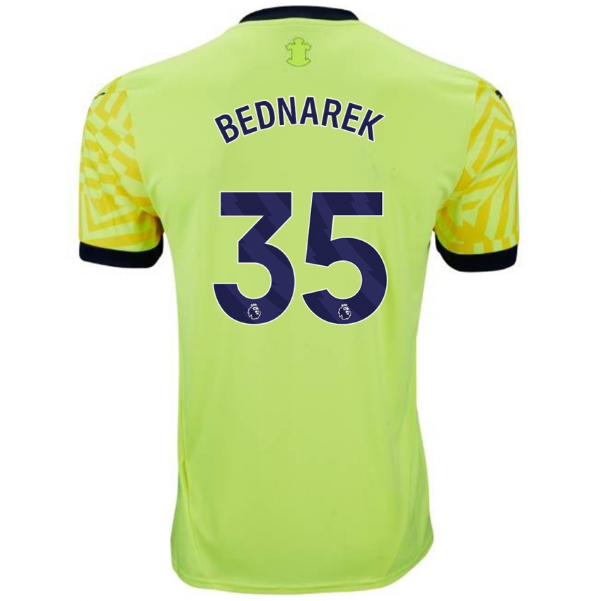 Niño Camiseta Jan Bednarek #35 Amarillo 2ª Equipación 2024/25 La Camisa Perú