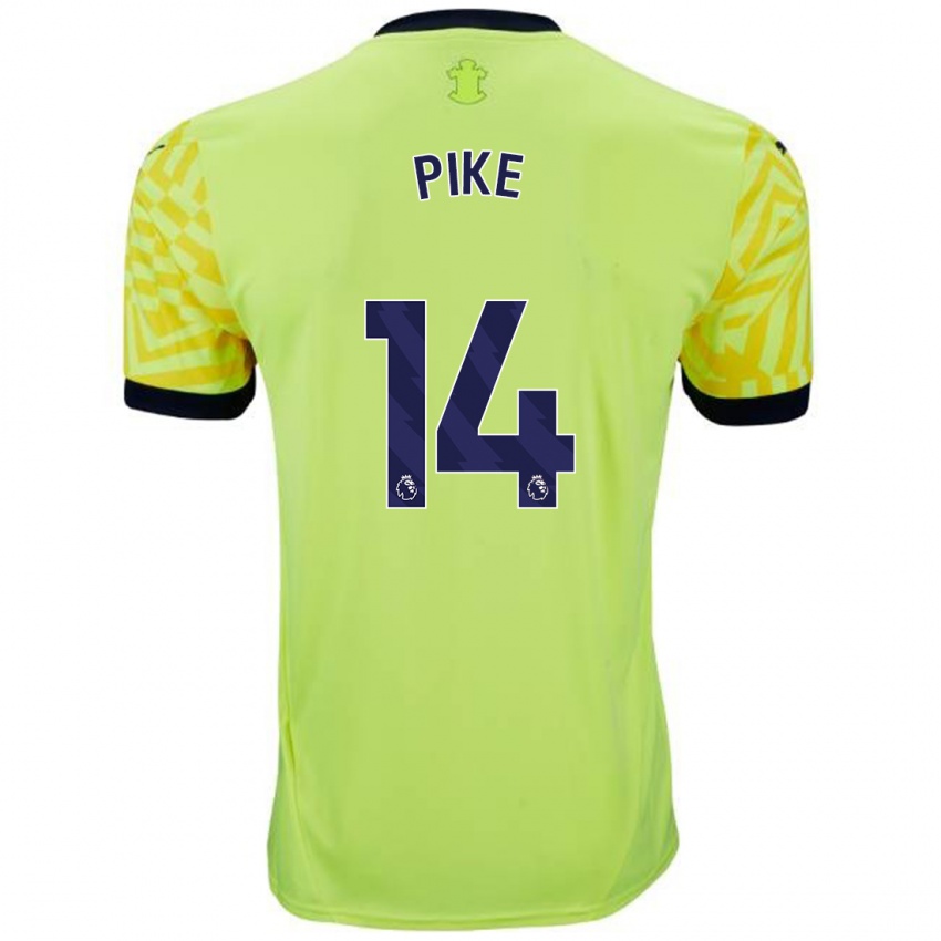 Niño Camiseta Molly Pike #14 Amarillo 2ª Equipación 2024/25 La Camisa Perú