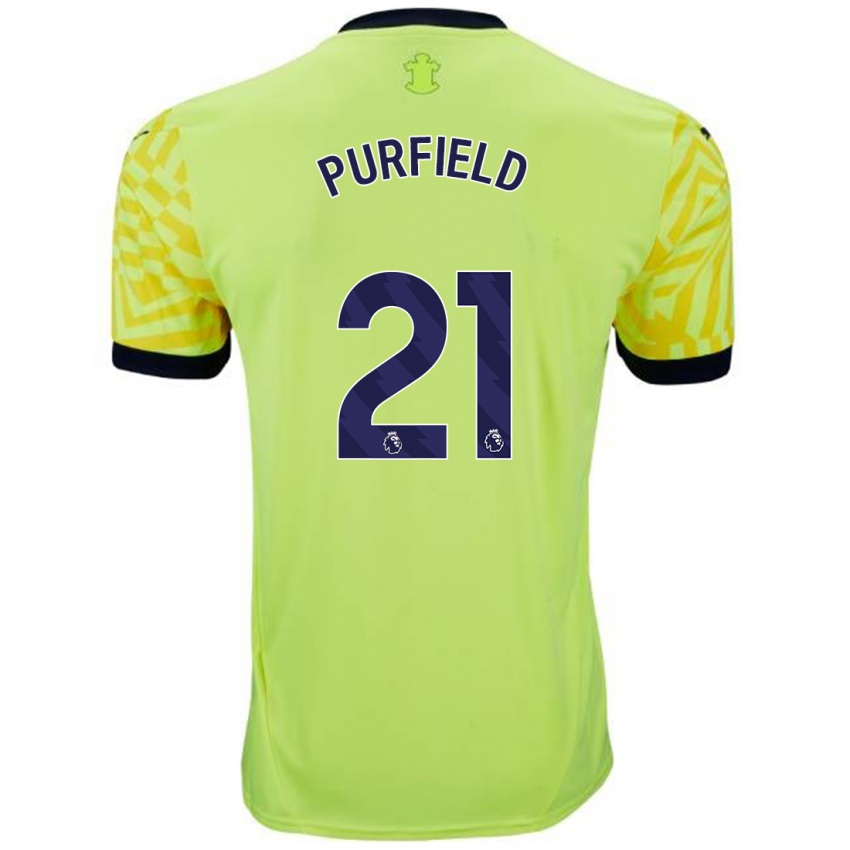 Niño Camiseta Jemma Purfield #21 Amarillo 2ª Equipación 2024/25 La Camisa Perú