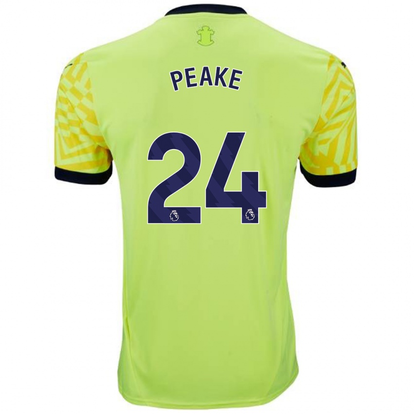 Niño Camiseta Paige Peake #24 Amarillo 2ª Equipación 2024/25 La Camisa Perú