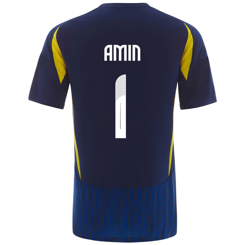 Niño Camiseta Amin Al-Bukhari #1 Azul Amarillo 2ª Equipación 2024/25 La Camisa Perú