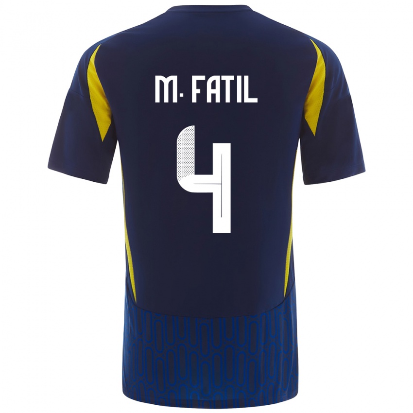 Niño Camiseta Mohammed Al-Fatil #4 Azul Amarillo 2ª Equipación 2024/25 La Camisa Perú