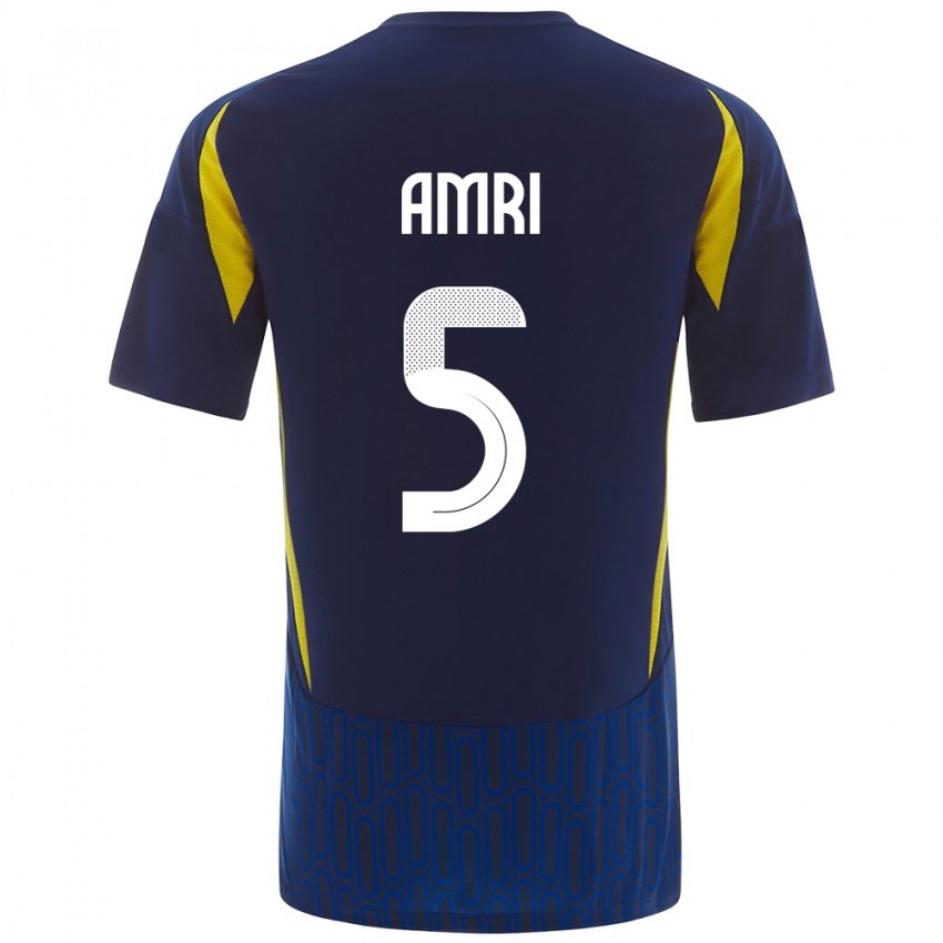 Niño Camiseta Abdulelah Al-Amri #5 Azul Amarillo 2ª Equipación 2024/25 La Camisa Perú