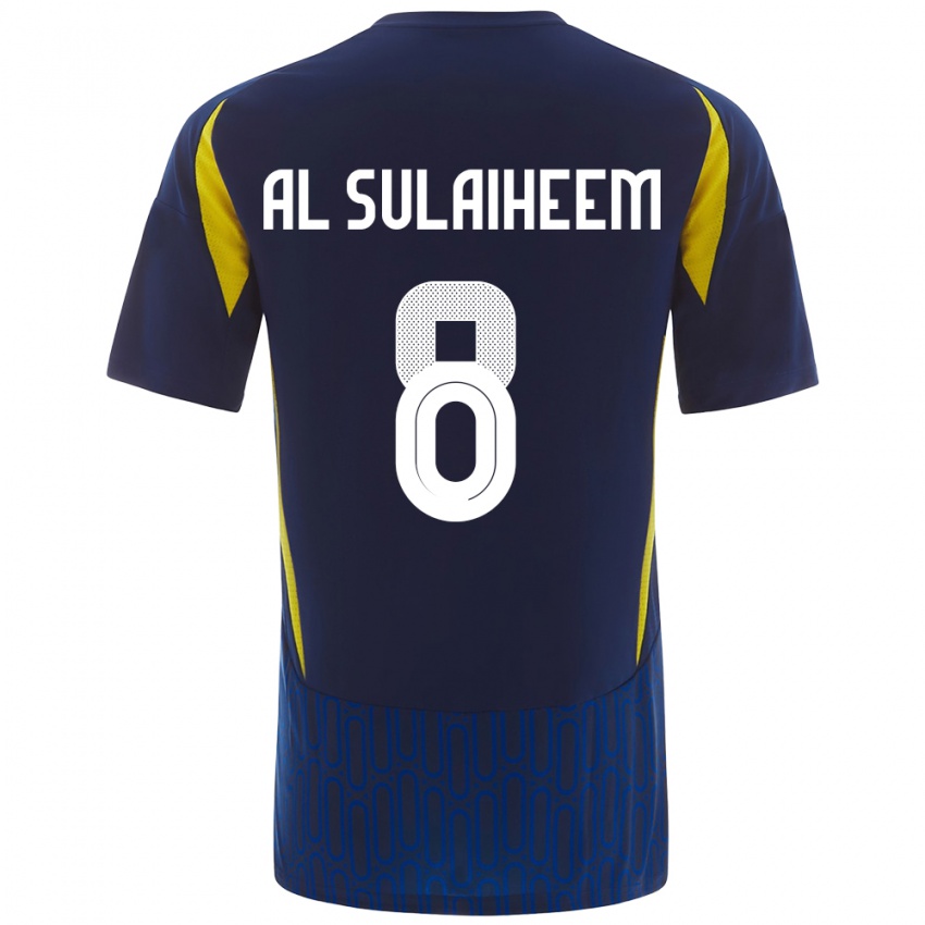 Niño Camiseta Abdulmajeed Al-Sulayhim #8 Azul Amarillo 2ª Equipación 2024/25 La Camisa Perú