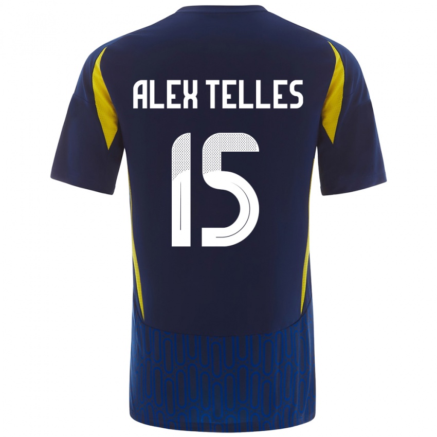 Niño Camiseta Alex Telles #15 Azul Amarillo 2ª Equipación 2024/25 La Camisa Perú