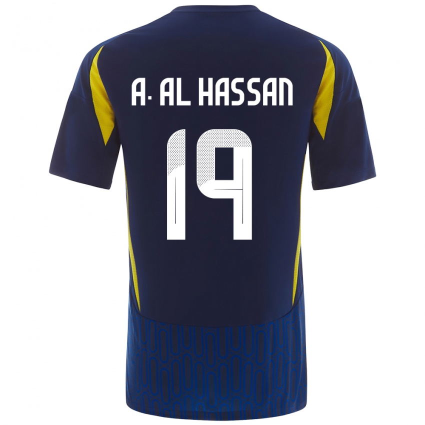 Niño Camiseta Ali Al-Hassan #19 Azul Amarillo 2ª Equipación 2024/25 La Camisa Perú