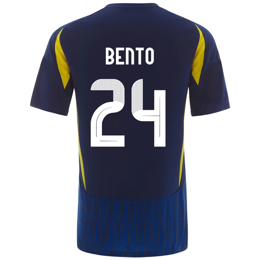 Niño Camiseta Bento #24 Azul Amarillo 2ª Equipación 2024/25 La Camisa Perú