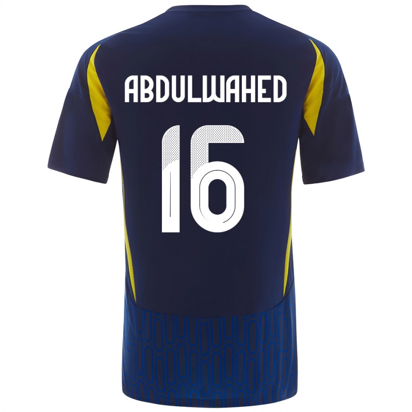 Niño Camiseta Ghader Abdulwahed #16 Azul Amarillo 2ª Equipación 2024/25 La Camisa Perú