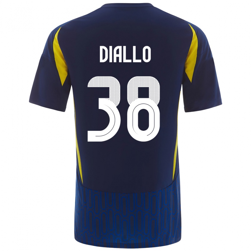 Niño Camiseta Aminata Diallo #38 Azul Amarillo 2ª Equipación 2024/25 La Camisa Perú