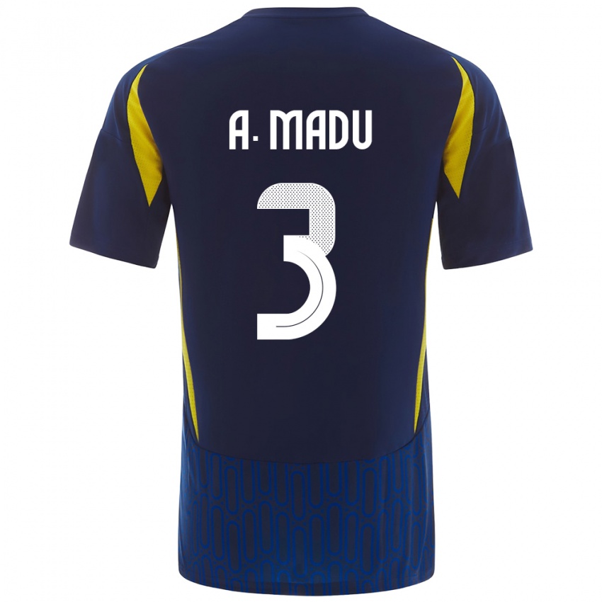 Niño Camiseta Abdullah Madu #3 Azul Amarillo 2ª Equipación 2024/25 La Camisa Perú